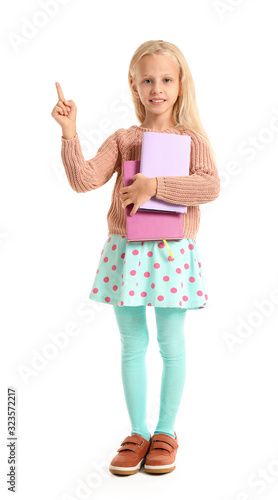 Little girl with books and ...