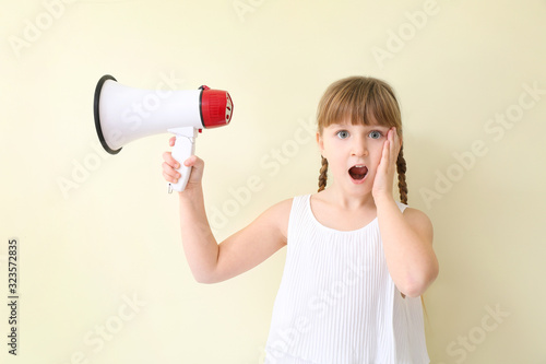 Surprised little girl with ...