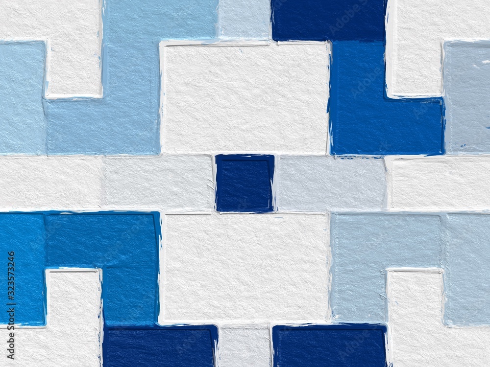Fototapeta premium Colorful square pattern with a rough texture background. Background texture wall and have copy space for text. Picture for creative wallpaper or design art work.