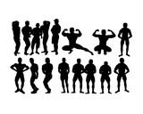 Bodybuilding Sports Silhouette, art vector design