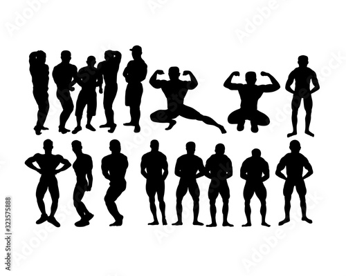 Bodybuilding Sports Silhouette  art vector design