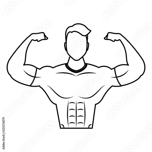 young strong man athlete character