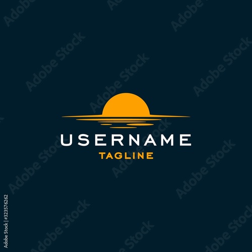 simple sunset logo design inspiration . simple sunrise logo design template . simplest sunrise sunset logo