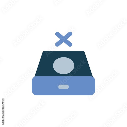 disc drive off icon. Perfect for application, web, logo and presentation template. icon design flat style