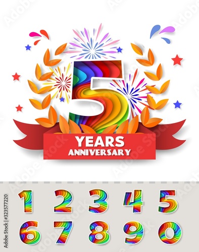 Anniversary celebration invitation greeting card vector template