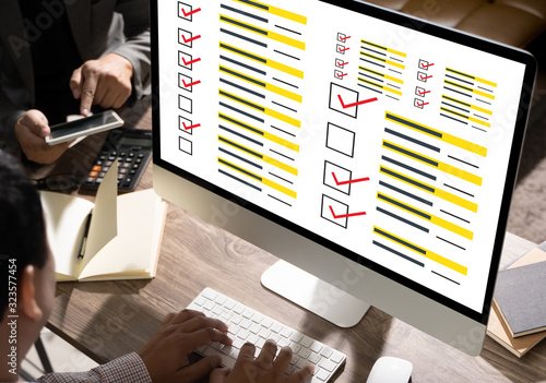 Fotografia Assessment Analysis businessman SURVEY and Results Analysis Discovery Analytics