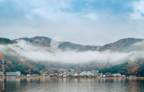 lake in mountains in Japan