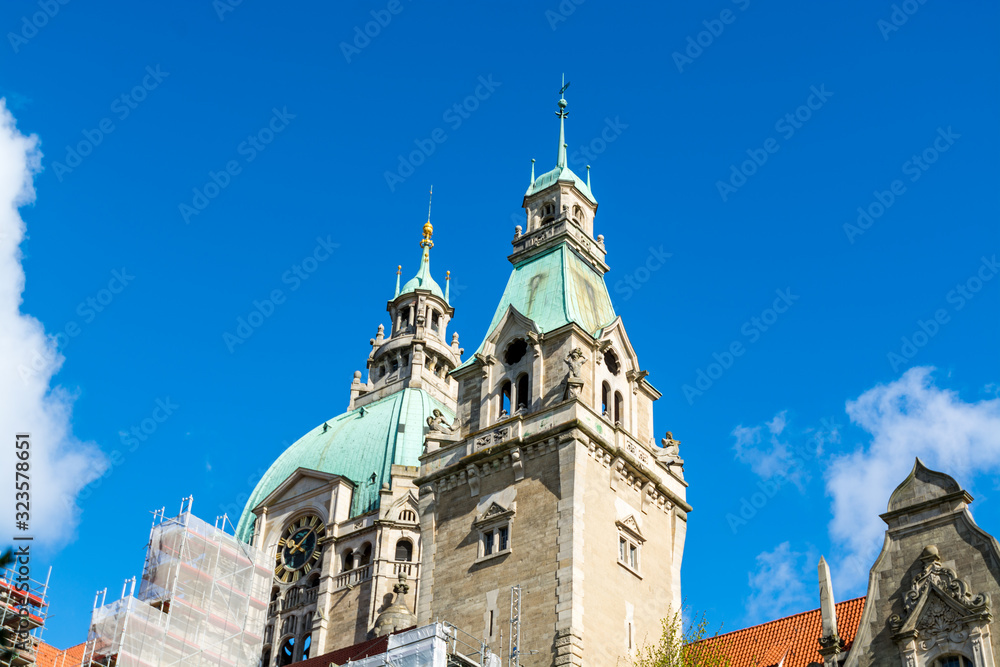 Building of the City hall of Hannover in Germany in April.
