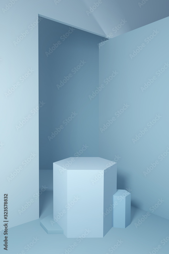 3d rendering background, minimal abstract geometric forms & scene