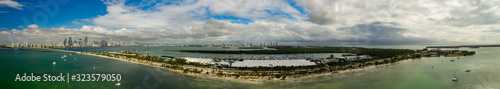 Aerial panorama Miami International Boat Show 2020