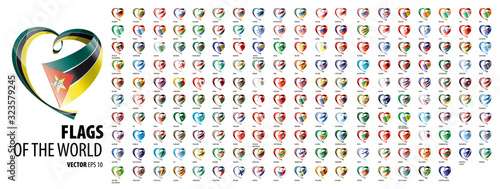National flags of the countries. Vector illustration on white background