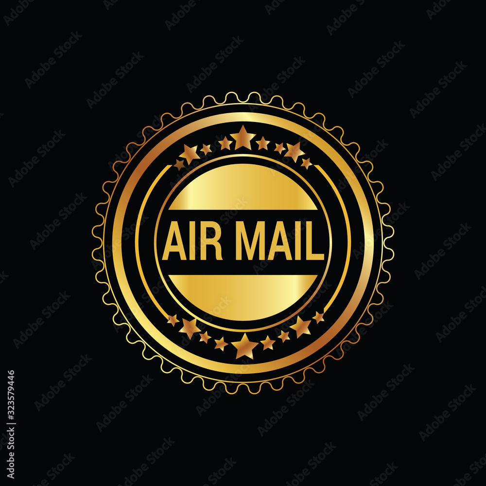 Air mail gold stamp