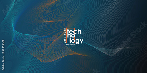 Abstract wave lines background. Dynamic particles sound wave flowing abstract background. Geometric template for your design brochure, flyer, report, website, banner. Vector illustration