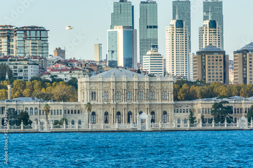 Dolmabahce Palace, located in the Besiktas district of Istanbul, Turkey, on the European coast of the Strait of Istanbul, served as the main administrative center of the Ottoman Empire