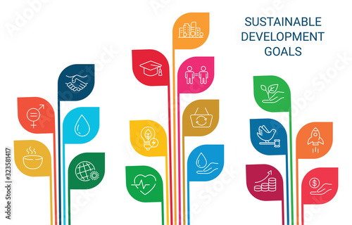 Icons Set .Sustainable Development Goals. 