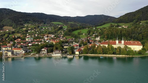 Wallpaper Mural Tegernsee, Germany. Lake Tegernsee in Rottach-Egern (Bavaria), Germany near the Austrian border. Aerial view of the lake "Tegernsee" in the Alps of Bavaria. Bad Wiessee. Tegernsee lake in Bavaria. Torontodigital.ca