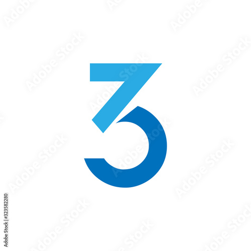 Unique logo number 73 vector