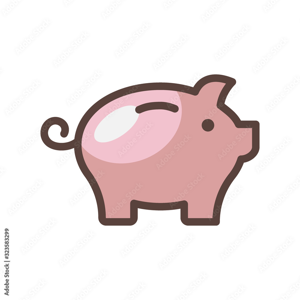 Piggy bank icon designed in flat style Piggy bank icon designed in flat style