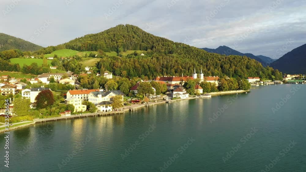 Tegernsee, Germany. Lake Tegernsee in Rottach-Egern (Bavaria), Germany near the Austrian border. Aerial view of the lake Tegernsee, Germany. Lake Tegernsee in Rottach-Egern (Bavaria), Germany near the Austrian border. Aerial view of the lake