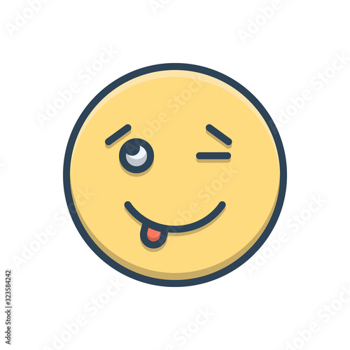 Color illustration icon for cheeky immodest 