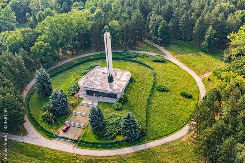 Monument to the fallen Partisans aerial view
