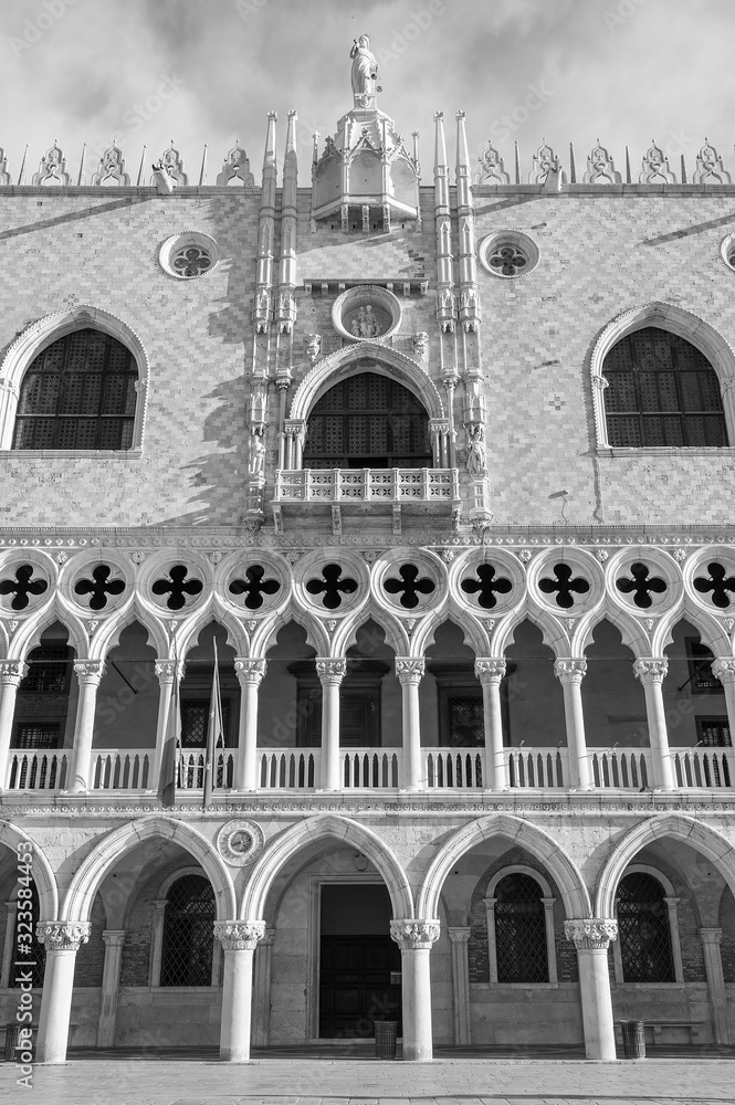 Architectural detail - Doge's palace in St Mark's Square in Venice (Palazzo Ducale)