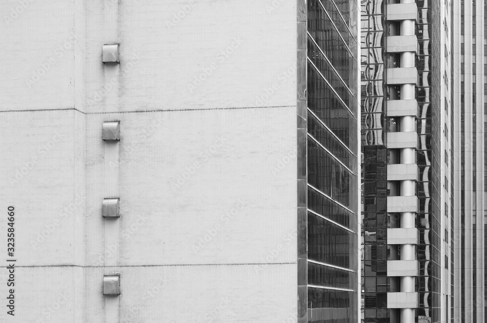 Exterior of high rise building. Architecture abstract background
