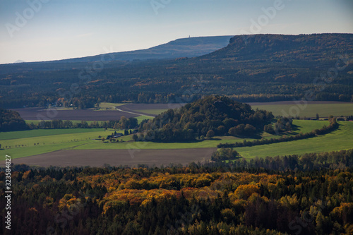 view over the kaiserkrone to the zschirnstein in the saxon switzerland photo