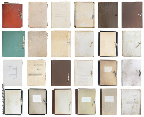 set of old folders