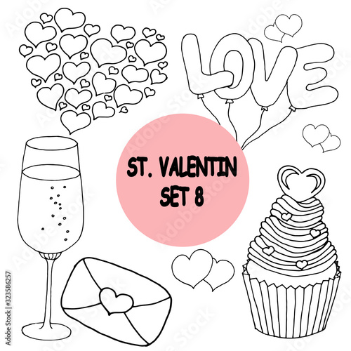 Vector on love theme. Beautiful abstract pattern with Valentine's day seamless pattern for decorative design. Logo element for wedding illustration. Vintage design. Greeting card.