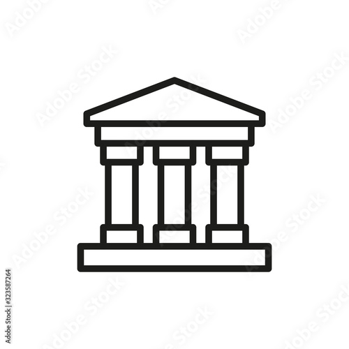Simple bank line icon.