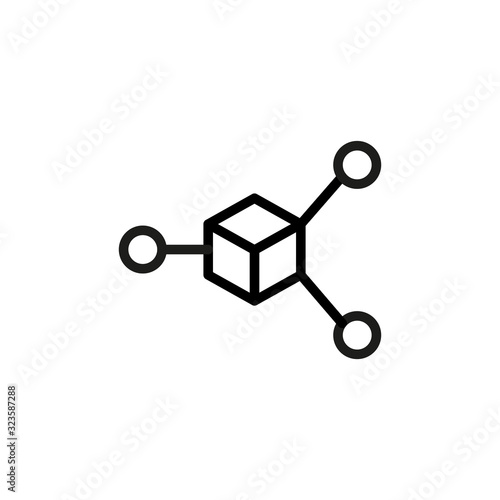 Simple blockchain line icon.