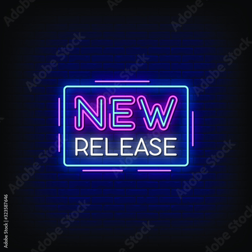 New Release Neon Signs Style Text Vector