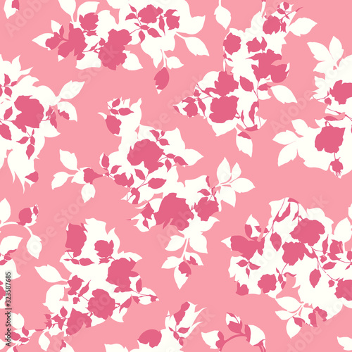 Wallpaper Mural Seamless vector pattern of a beautiful rose, Torontodigital.ca