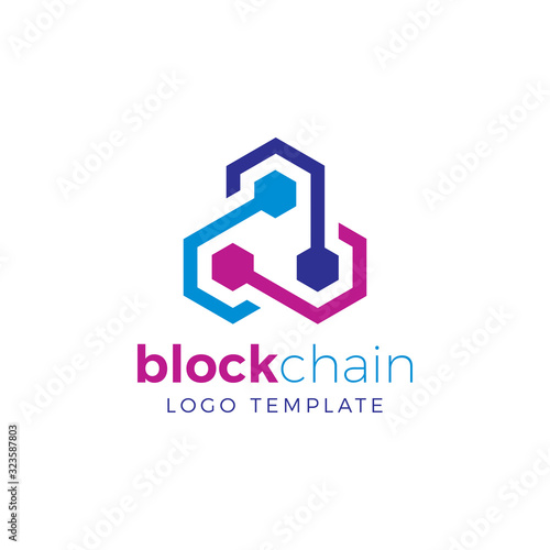 Cryptocurrency Blockchain Logo Template