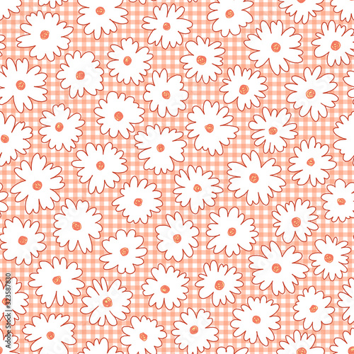 Seamless pattern material of an abstract flower,