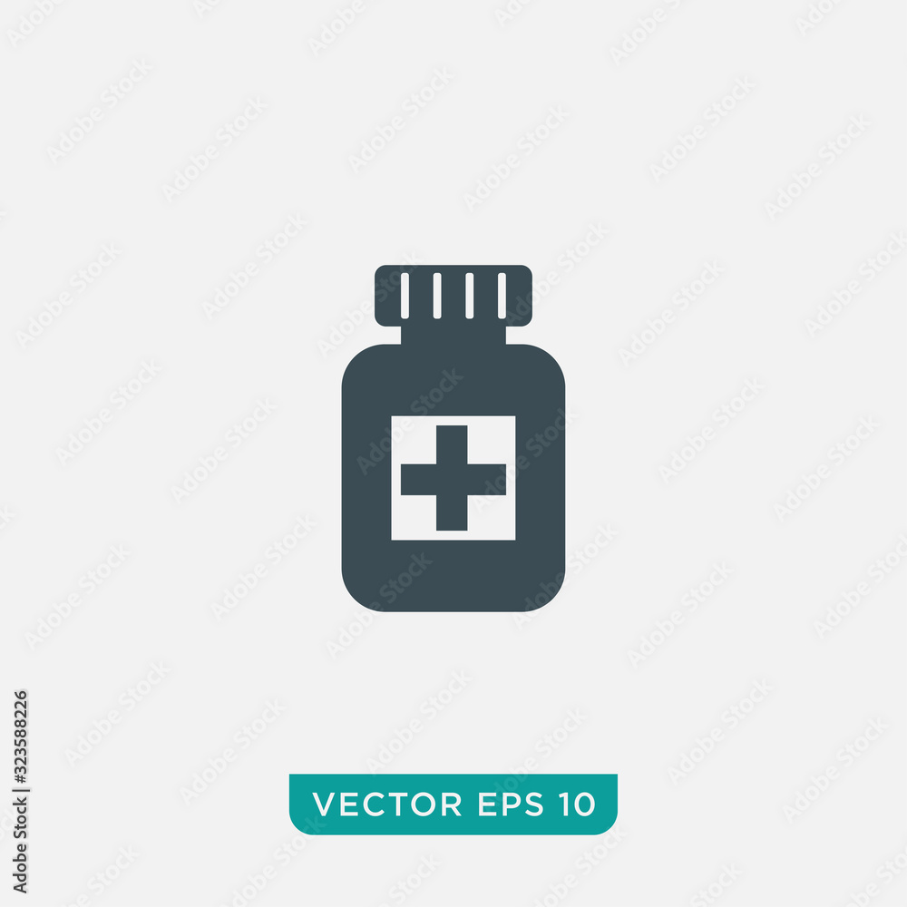 Medicine Bottle Icon Design, Vector EPS10