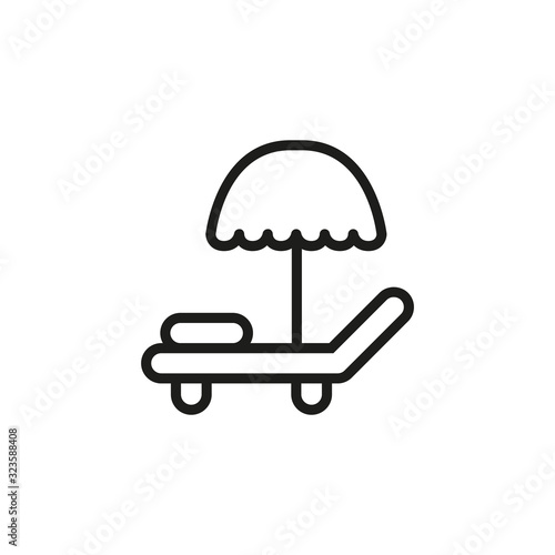 Simple sunbed line icon.
