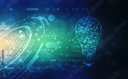 Bulb future technology, innovation background, creative idea concept, Artificial Intelligence background © blackboard