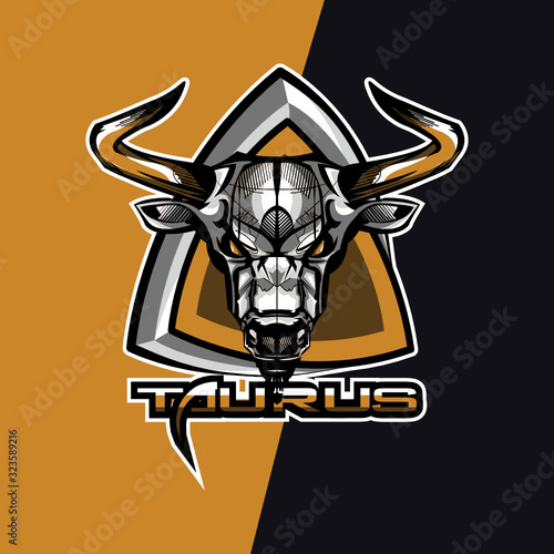 taurus zodiac, bull, buffalo esport gaming mascot logo template, suitable for your team, business, and personal branding photo