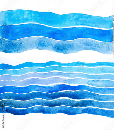 Watercolor blue and white handmade background