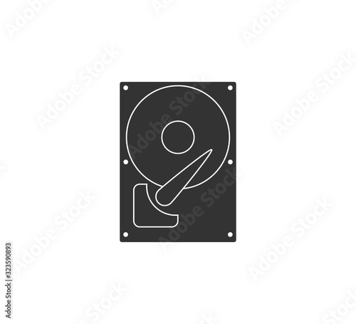 Hard disk drive icon. Vector illustration, flat design.