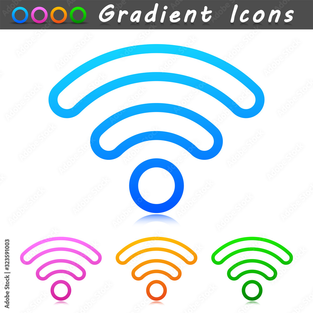 Vector wifi symbol line icons Vector wifi symbol line icons