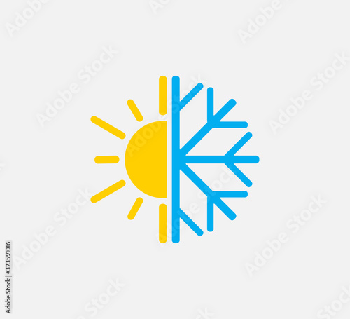 Hot, cold icon. Vector illustration, flat design.