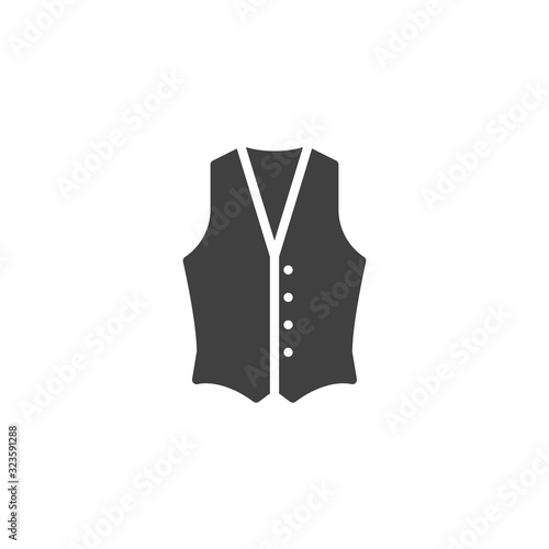Mens waistcoat vector icon. filled flat sign for mobile concept and web design. Waistcoat jacket glyph icon. Symbol, logo illustration. Vector graphics
