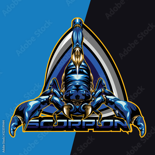 scorpion king, scorpio zodiac esport gaming mascot logo template, suitable for your team, business, and personal branding