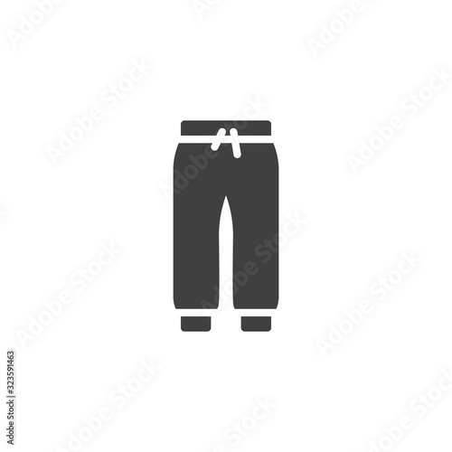 Pants trousers vector icon. filled flat sign for mobile concept and web design. Sport Sweatpants glyph icon. Symbol, logo illustration. Vector graphics