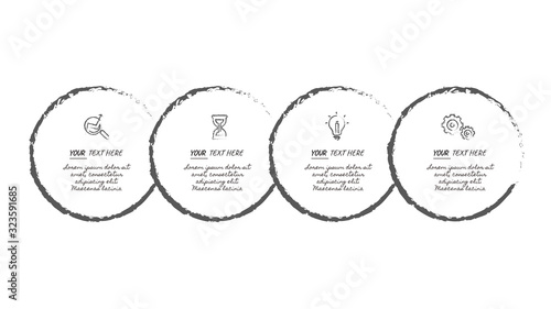 Business data visualization. Process chart. Abstract elements of graph, diagram with steps, options, parts or processes. Vector business template 