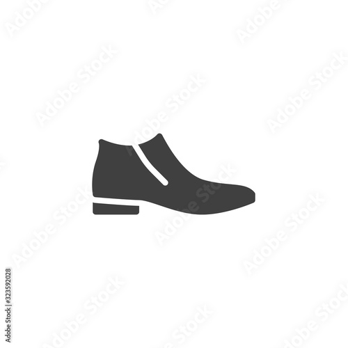 Male shoe vector icon. filled flat sign for mobile concept and web design. Men's classic footwear glyph icon. Symbol, logo illustration. Vector graphics