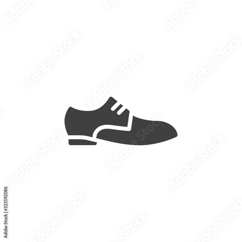 Elegant man shoes vector icon. filled flat sign for mobile concept and web design. Male shoe glyph icon. Symbol, logo illustration. Vector graphics